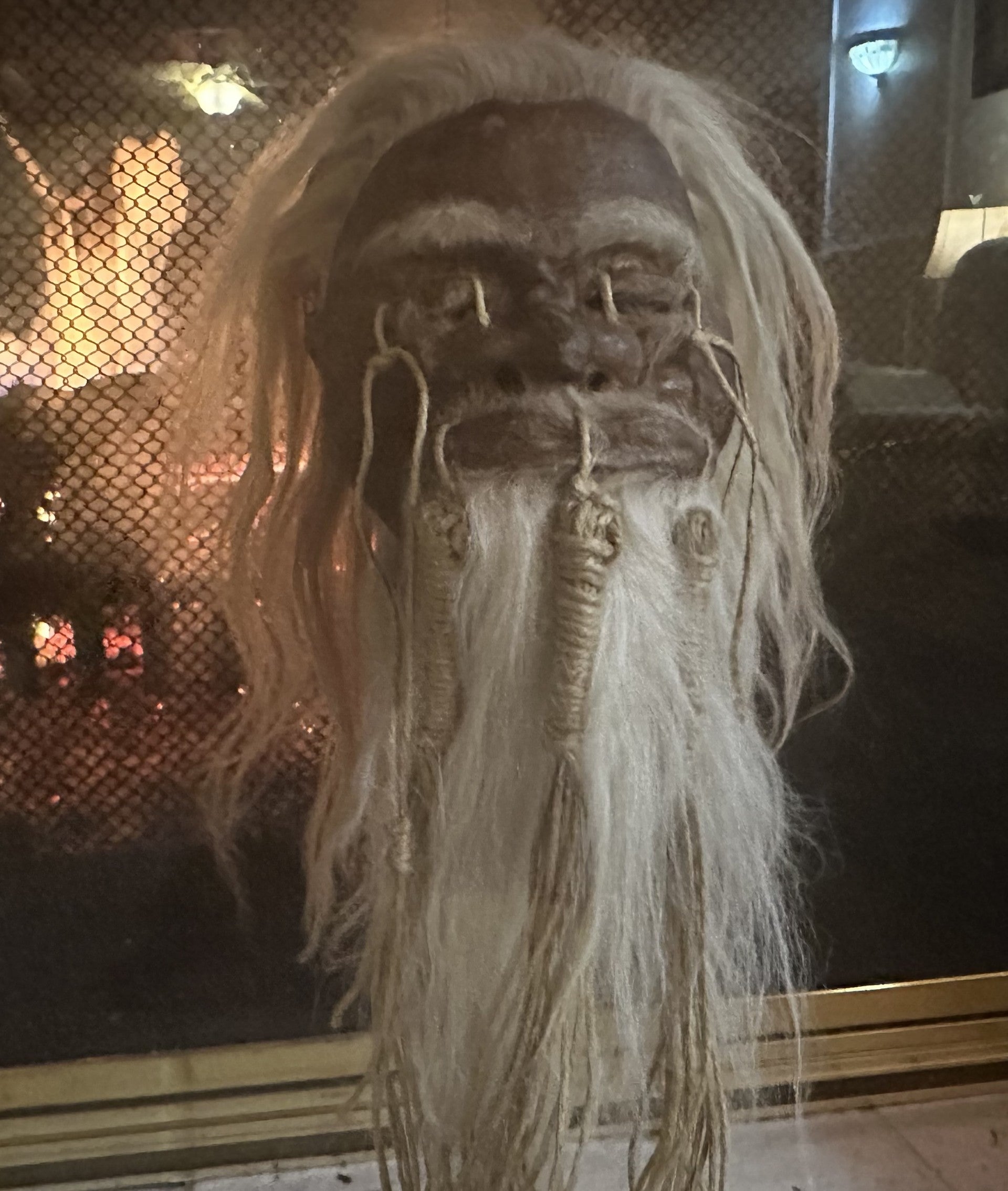 Ancient Warrior Gray/White Haired Shrunken Head