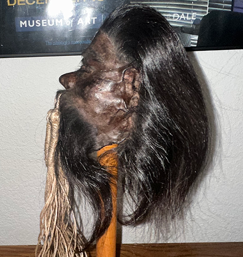 Dark Haired Warrior Shrunken Head
